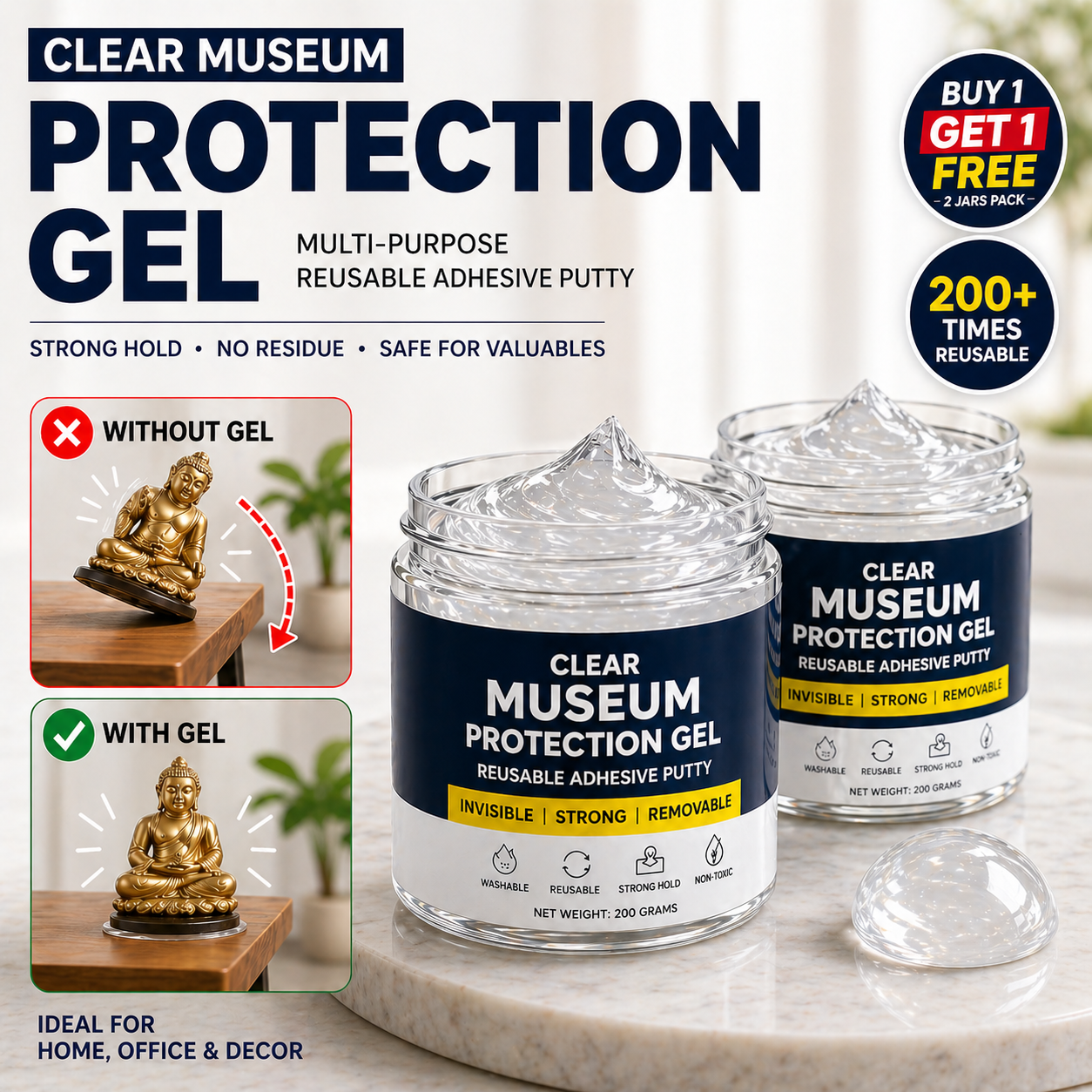Reusable Anti-Slip Adhesive Clear Gel "BUY 1 GET 1 FREE"