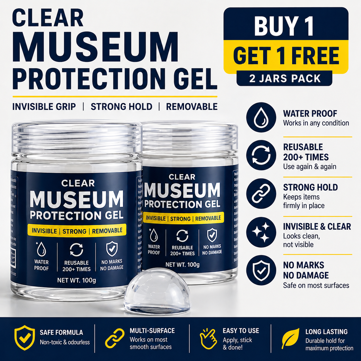 Reusable Anti-Slip Adhesive Clear Gel "BUY 1 GET 1 FREE"